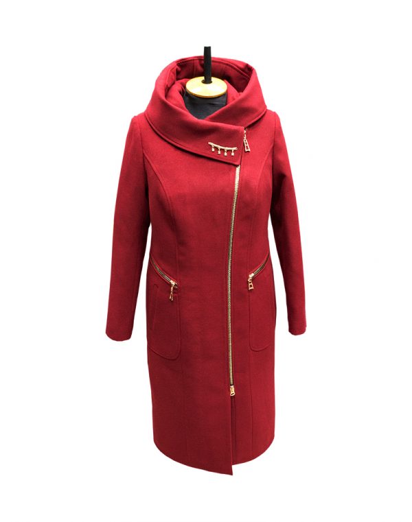 Пальто жіноче, модель К-134, з кашеміру, теракотового кольору