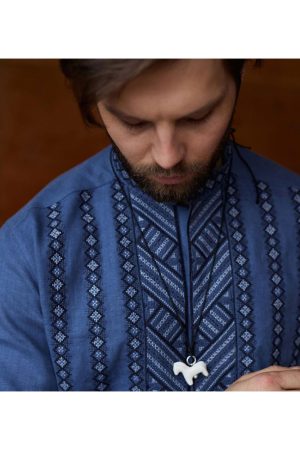 Мужская вышиванка Горы синие