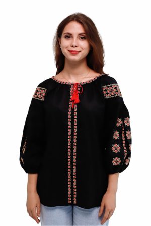 Вышиванка женская Светодара (лен синий)