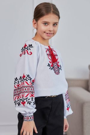 Вишиванка для дівчинки «Класика червоно-чорного»