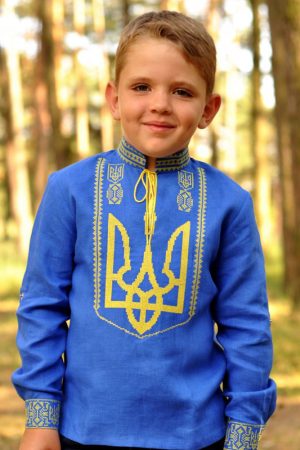 Вишиванка дитяча для хлопчика з Тризубом