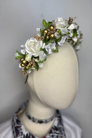 Украинский белый венок ручной работы