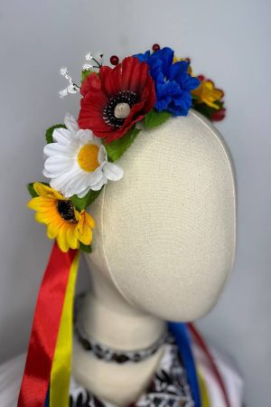 Украинский венок со лентами ручной работы
