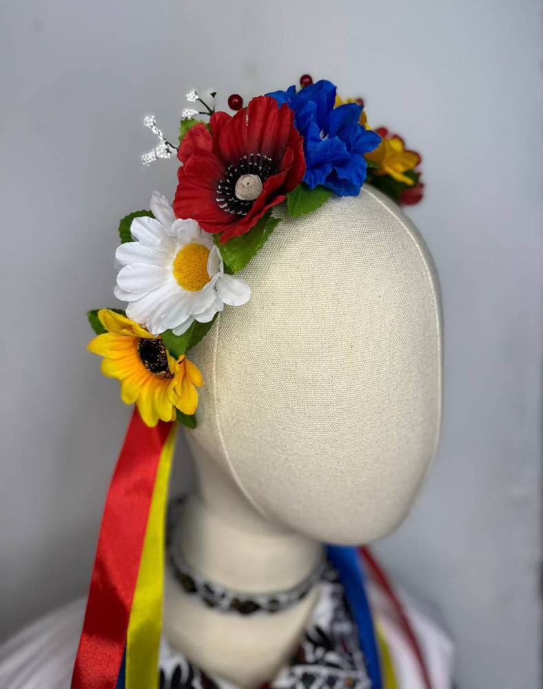 Украинский венок со лентами ручной работы Украинский венок со лентами ручной работы