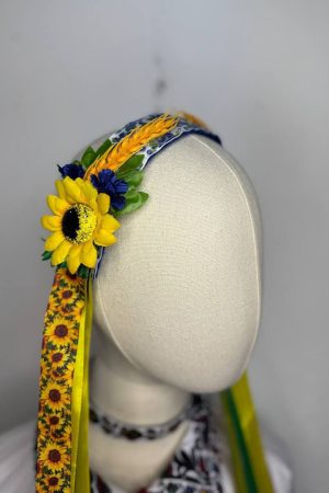 Украинский венок с лентами ручной работы