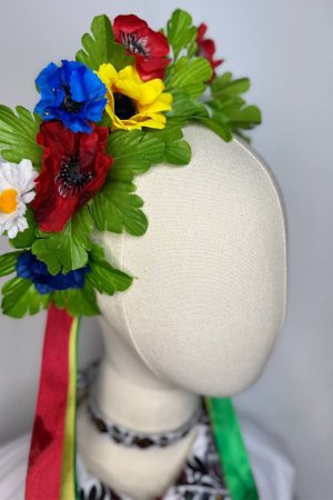 Украинский венок с лентами ручной работы