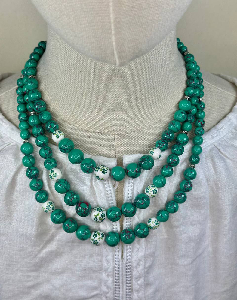 Традиционное ожерелье из натурального агата — ручная работа Традиционное ожерелье из натурального агата — ручная работа