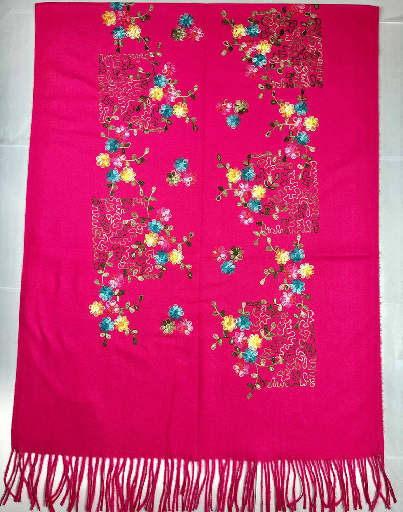 Палантин / шарф кашемировый вышитый розовый тёплый мягкий 100% кашемир 70×200 см Палантин / шарф кашемировый вышитый розовый тёплый мягкий 100% кашемир 70×200 см