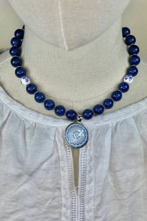 Традиційне трирядне намисто з кераміки — ручна робота Традиційне трирядне намисто з кераміки — ручна робота