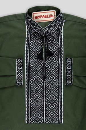 Мужская вышиванка из домотканого льна — ручная работа