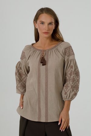 Жіноча вишиванка «Краса» — батист, м’ята