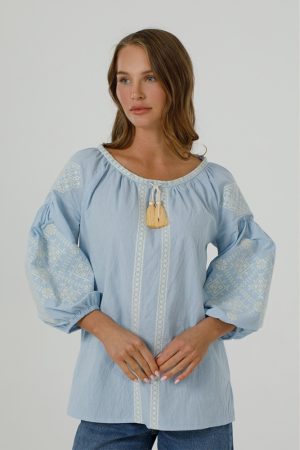 Жіноча вишиванка «Краса» — батист, м’ята