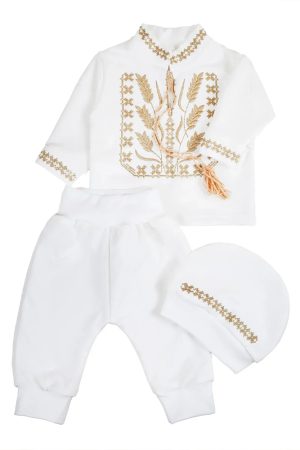 Детский ясельный комплект «Колоски» (рубашка + штанишки + шапочка)