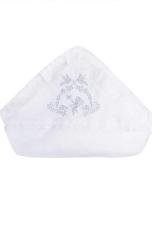Крижма для хрещення “Янголятко” (велсофт, біла з вишивкою)