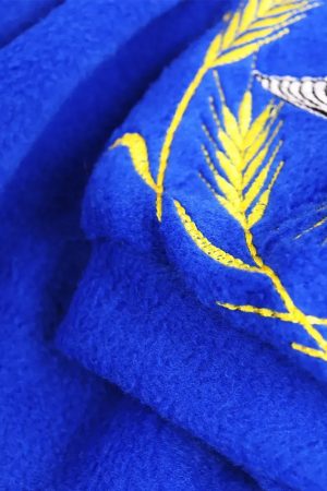 Детское флисовое платье «Лилея» с вышивкой ласточек и колосков