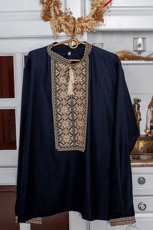 Чоловіча вишиванка “Зірка” темно-синя