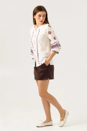 Вишиванка жіноча «Барви» (Ж1302) вершкова