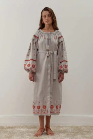 Сукня-вишиванка жіноча «Орія» сіра Сукня-вишиванка жіноча «Орія» сіра