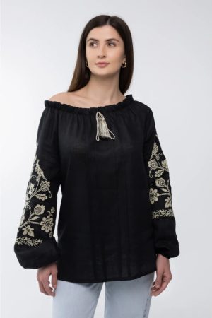 Блуза жіноча «Божена» чорна