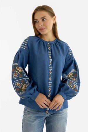 Блуза жіноча «Яра» синя