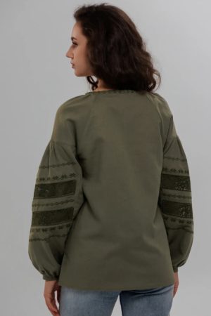 Блуза жіноча «Біляна романтична» хакі
