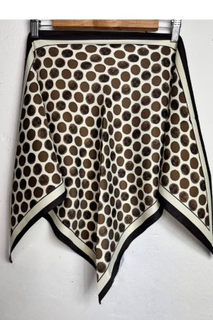 Бандана светлая в горошек в коричнево-бежевых тонах