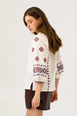 Вишиванка жіноча «Барви» (Ж1302) вершкова