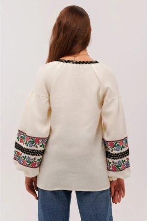 Вишиванка жіноча «Добродія» (Ж1702) вершкова