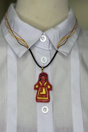Прикраса з розписом “Українка в червоно-золотому вбранні”