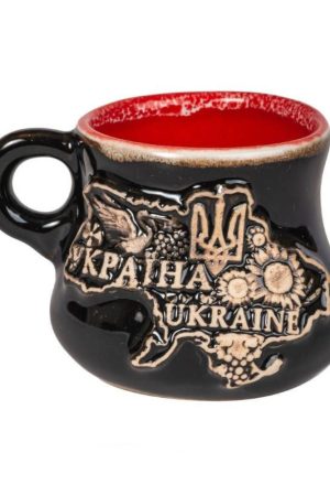 Керамічна кавова чашка “Карта України”, 100 мл