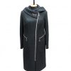 Пальто женское утеплённое, модель К-134, из вареной шерсти, черного цвета