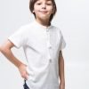 Вышиванка для мальчика "Дубочек" из хлопка, рост 122-140, белого цвета