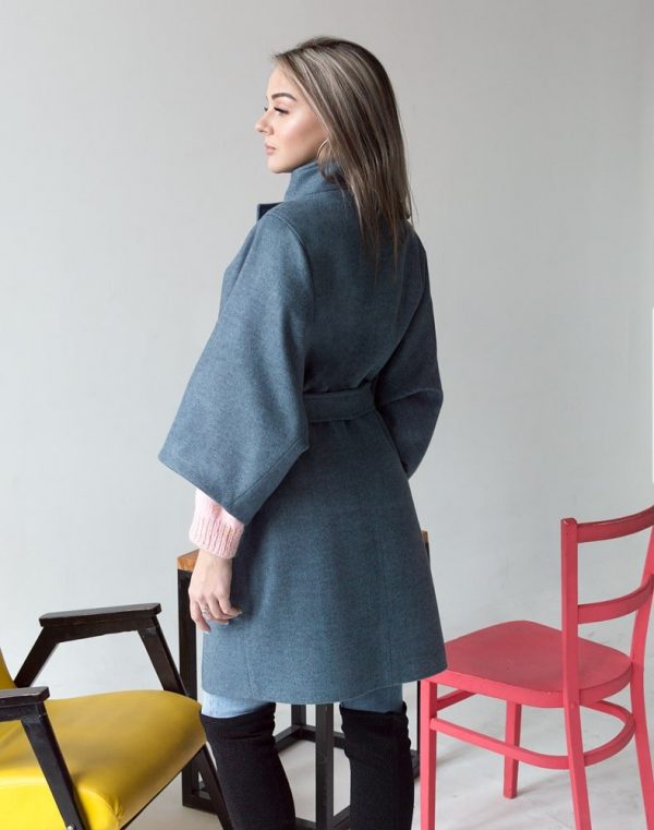 Пальто жіноче з кашеміру, модель К-163, сірого кольору