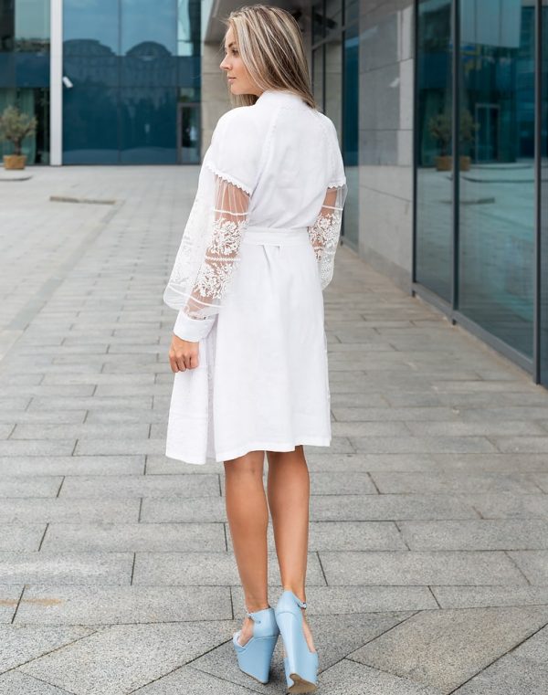 Сукня вишита "Дівчина Хлібороба"з льону, модель ВП-136, білого кольору